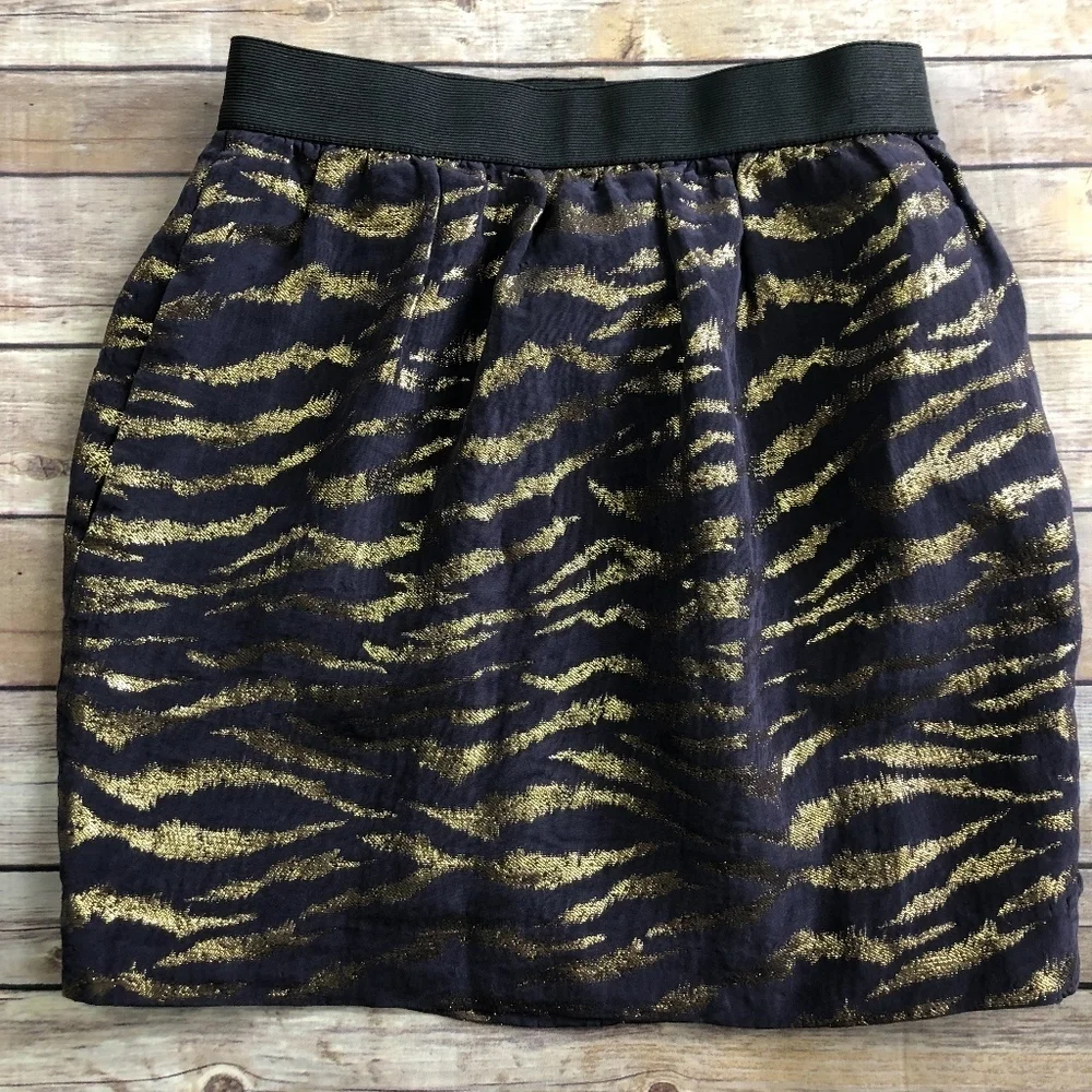 3.1 Phillip Lim Purple and Gold Striped Mini Skirt